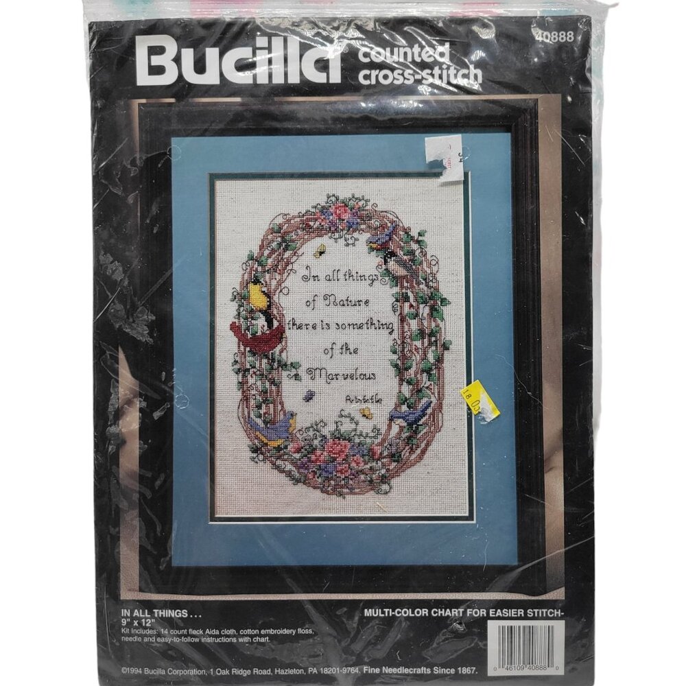 Bucilla Counted Cross-Stitch Kit "In All Things" 9"x12" 40888